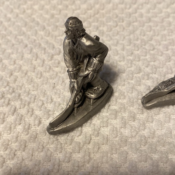 Pewter hockey players 1990 by Sanford White set of three - Picture 2 of 8